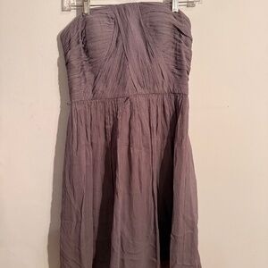 Eva By Donna Morgan Strapless Chiffon Dress Size 6 Mauve Gray